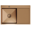 Мойка настол.монтаж 78х50 (3,0) лев. вып 3 1/2  MIXLINE PRO 20см с сифоном (бронза) Ника