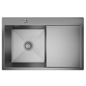 Мойка настол.монтаж 78х50 (3,0) лев. вып 3 1/2  MIXLINE PRO 20см с сифоном (сатин) Ника