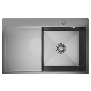 Мойка настол.монтаж 78х50 (3,0) прав. вып 3 1/2  MIXLINE PRO 20см с сифоном (сатин) Ника