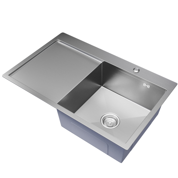 Мойка настол.монтаж 78х50 (3,0) прав. вып 3 1/2  MIXLINE PRO 20см с сифоном (сатин)