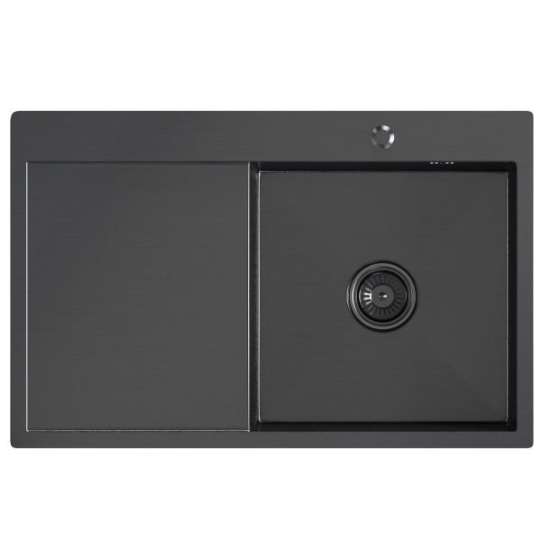 Мойка настол.монтаж 78х50 (3,0) прав. вып 3 1/2  MIXLINE PRO 20см с сифоном (черный графит)