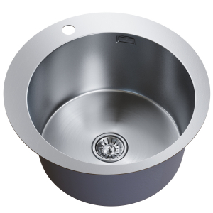 Мойка настол.монтаж D50 (3,0) вып 3 1/2 круглая  MIXLINE PRO 20см с сифоном (сатин) Ника