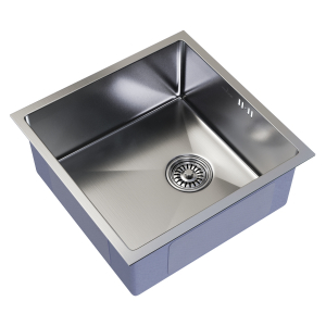 Мойка подст.монтаж 45х45 (3,0) вып 3 1/2  MIXLINE PRO 20см с сифоном (сатин) Ника