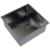 Мойка подст.монтаж 50х50 (3,0) вып 3 1/2  MIXLINE PRO 20см с сифоном (черный графит) Ника