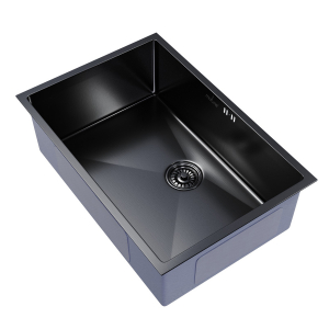 Мойка подст.монтаж 65х44 (3,0) вып 3 1/2  MIXLINE PRO 22см с сифоном (черный графит) Ника