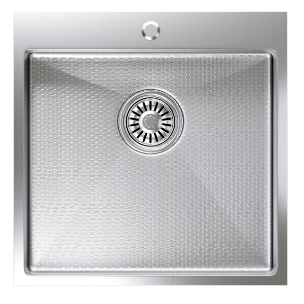 Мойка настол.монтаж 50х50 (3,0) вып 3 1/2  MIXLINE PRO 20см с сифоном (сатин НАНО)