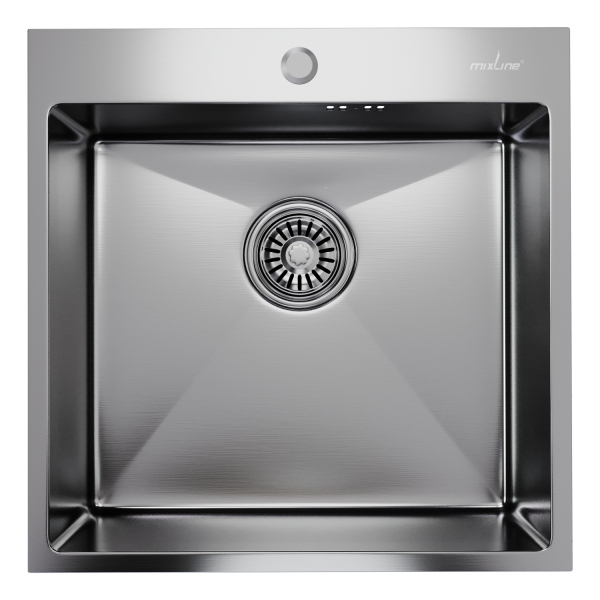 Мойка настол.монтаж 50х50 (3,0) вып 3 1/2  MIXLINE PRO 20см с сифоном (сатин)