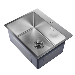 Мойка настол.монтаж 53х43 (3,0) вып 3 1/2  MIXLINE PRO 22см с сифоном (сатин НАНО) Ника