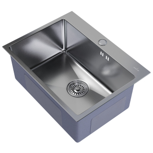 Мойка настол.монтаж 53х43 (3,0) вып 3 1/2  MIXLINE PRO 22см с сифоном (сатин) Ника