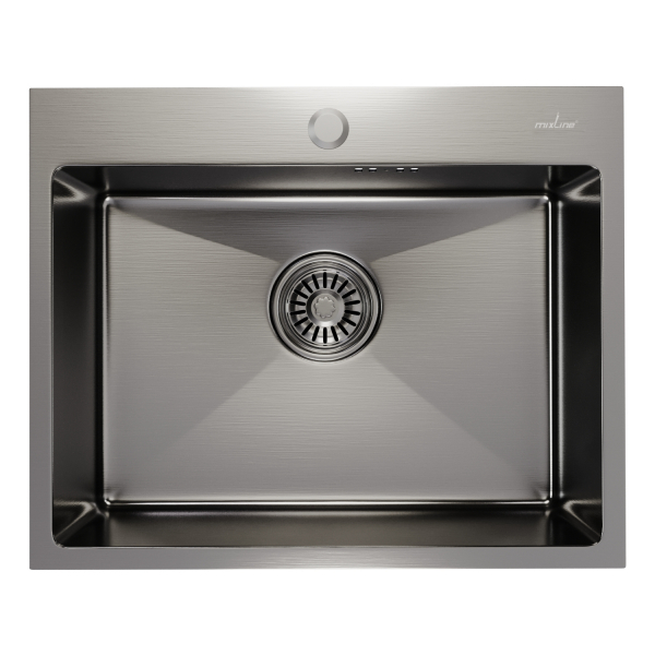 Мойка настол.монтаж 53х43 (3,0) вып 3 1/2  MIXLINE PRO 22см с сифоном (сатин)