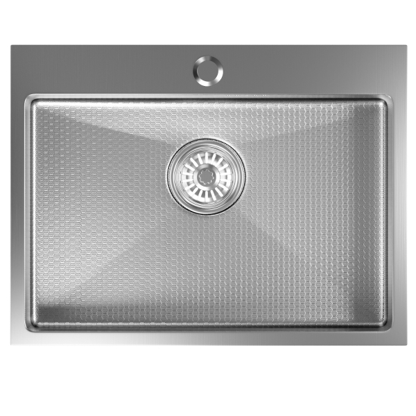 Мойка настол.монтаж 60х45 (3,0) вып 3 1/2  MIXLINE PRO 22см с сифоном (сатин НАНО)