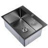 Мойка настол.монтаж 60х45 (3,0) вып 3 1/2  MIXLINE PRO 22см с сифоном (черный графит НАНО) Ника