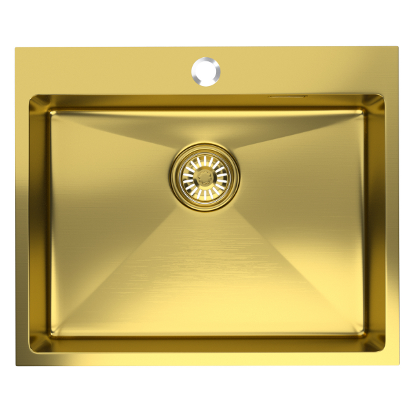 Мойка настол.монтаж 60х50 (3,0) вып 3 1/2  MIXLINE PRO 22см с сифоном (золото)