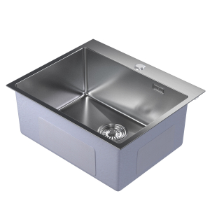 Мойка настол.монтаж 60х50 (3,0) вып 3 1/2  MIXLINE PRO 22см с сифоном (сатин) Ника