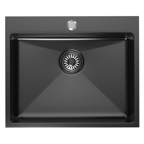 Мойка настол.монтаж 60х50 (3,0) вып 3 1/2  MIXLINE PRO 22см с сифоном (черный графит)