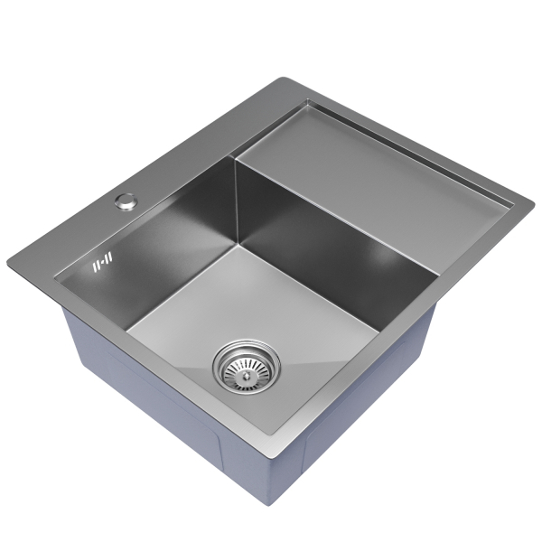 Мойка настол.монтаж 60х50 (3,0) лев. вып 3 1/2  MIXLINE PRO 20см с сифоном (сатин)