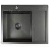 Мойка настол.монтаж 60х50 (3,0) лев. вып 3 1/2  MIXLINE PRO 20см с сифоном (черный графит) Ника