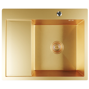 Мойка настол.монтаж 60х50 (3,0) прав. вып 3 1/2  MIXLINE PRO 20см с сифоном (золото) Ника