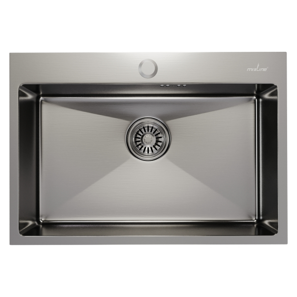 Мойка настол.монтаж 65х45 (3,0) вып 3 1/2  MIXLINE PRO 22см с сифоном (сатин)