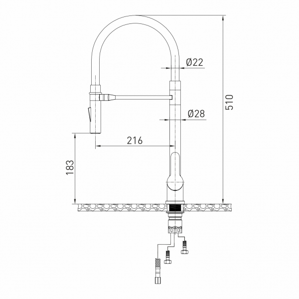 Смеситель для кухни 35k MIXLINE MLSS-0402BL черный гибкий излив магнит, п/гайку ЧЕРНЫЙ ГРАФИТ